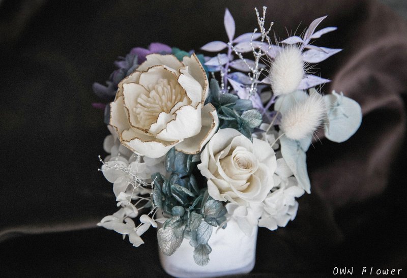 Everlasting potted flowers/everlasting flower table flowers/everlasting flower gifts/birthday gifts/everlasting flower gifts/store gift flowers - Dried Flowers & Bouquets - Plants & Flowers Blue