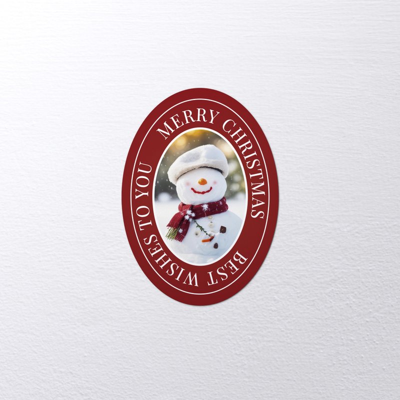 X'mas Christmas packaging stickers (no glue residue) / red snowman style (20 pieces) - Stickers - Paper 