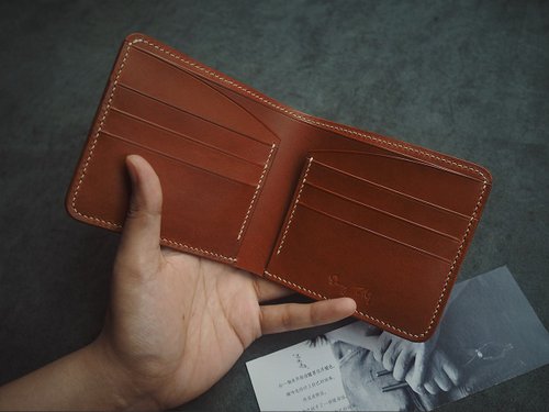 皮俠客PXK手工皮具 牛皮錢包皮夾短夾 純手工製作 訂製刻字禮物 客製化顏色款式