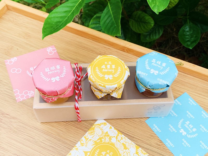 Xiaomi gift box l three-in-one set (longan, lychee, xianfengcao) - น้ำผึ้ง - แก้ว หลากหลายสี