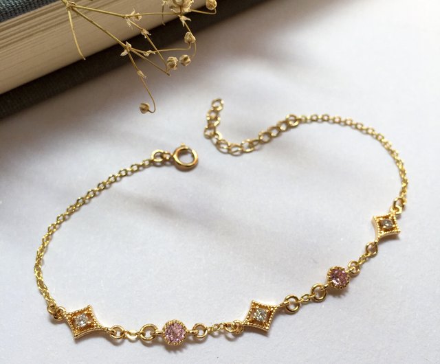 14K gold powder diamond star Stone bracelet bracelet bracelet necklace  clavicle chain 14KGF