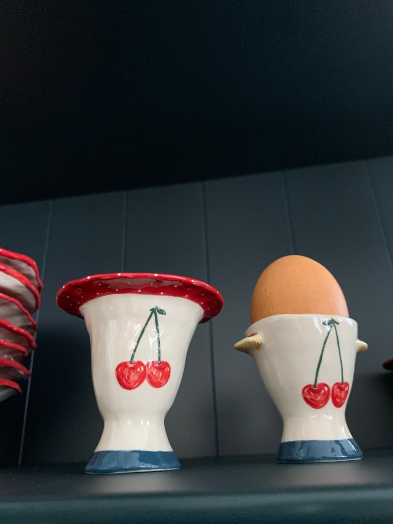 Mushroom Egg Cup - Pottery & Ceramics - Pottery Red