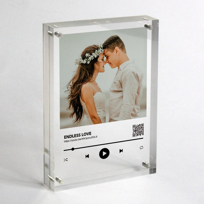 定製化音樂或錄音播放亞克力相框 結婚週年紀念生日婚禮禮物 - 擺飾/家飾品 - 壓克力 