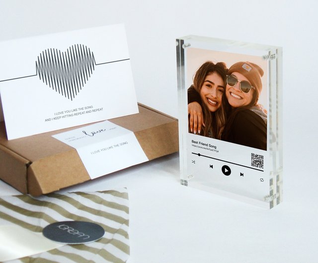 Personalised, Acrylic Photo Frame with Transparent Background for  Anniversary, Birthday Gift Love