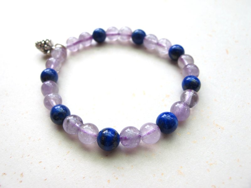 Summer Candy lavender amethyst x 925 silverware - handmade natural stone series - Bracelets - Crystal Blue