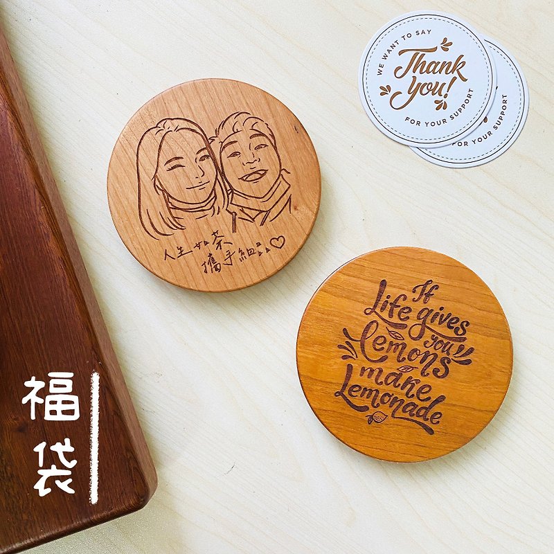 Wooden Wireless Charger Wireless Charger Fast Charge Double Custom Lucky Bag - ที่ชาร์จไร้สาย - ไม้ สีนำ้ตาล