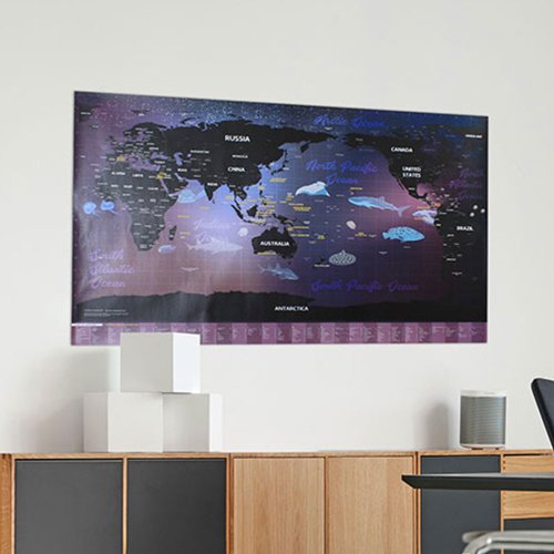 SkyGlobe地球儀專門製所 World Traveller環遊世界地圖海報-海洋奇幻之旅-英文