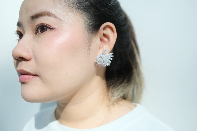 Can-Ni Japanese bead earrings medical steel can be changed to the Clip-On for free - ต่างหู - วัสดุอื่นๆ 