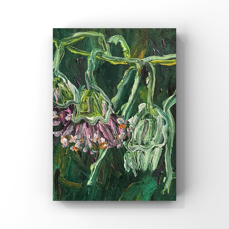 Eucalyptus art Eucalyptus original oil painting Australian plant flower wall art - 海報/掛畫/掛布 - 其他材質 綠色