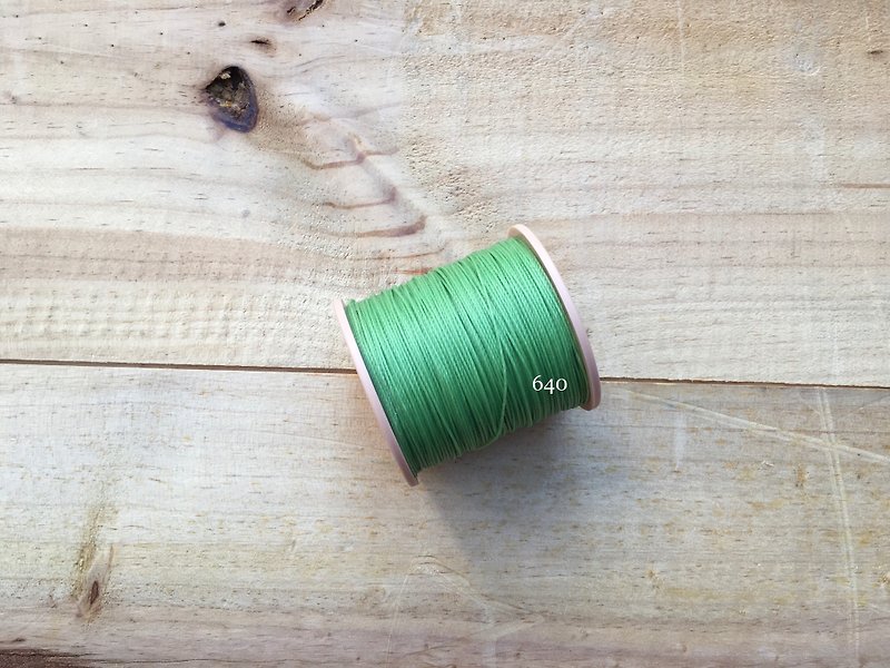 South American system hand sewn wax line [# 640 Asakusa Green] 0.65mm 30m 48 color selection wax line hand stitch round wax line leather tools handmade leather leather accessories leather DIY leatherism - Knitting, Embroidery, Felted Wool & Sewing - Cotton & Hemp Green