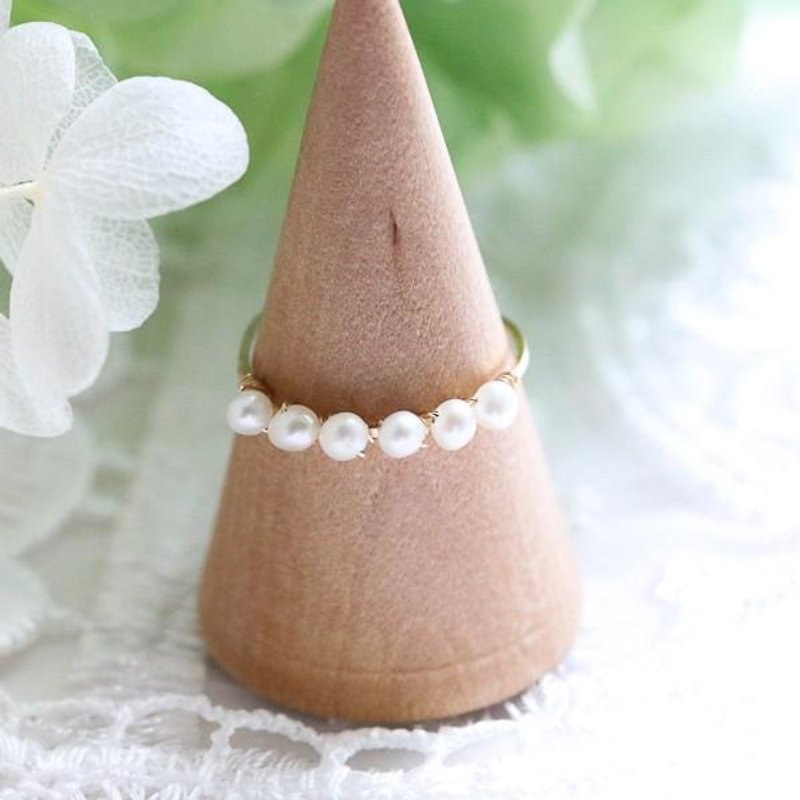 Freshwater pearl ring, phalange ring, pinky ring, June birthstone, single item - General Rings - Pearl 