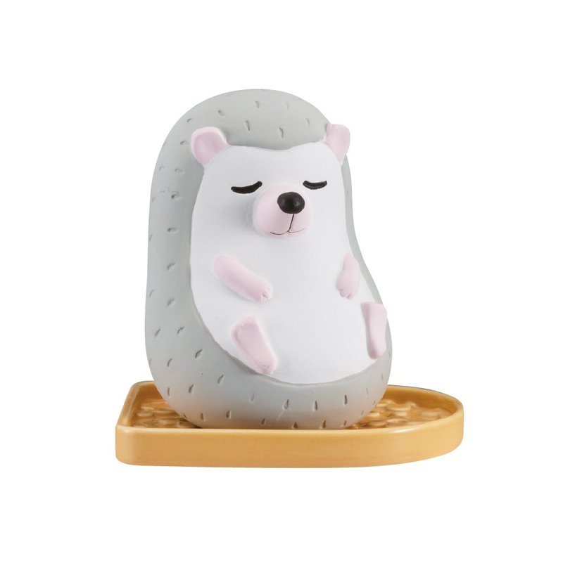 日本Decole KARATTO MASCOT 自然除濕器 - 角落睡眠刺蝟 - 擺飾/家飾品 - 陶 白色