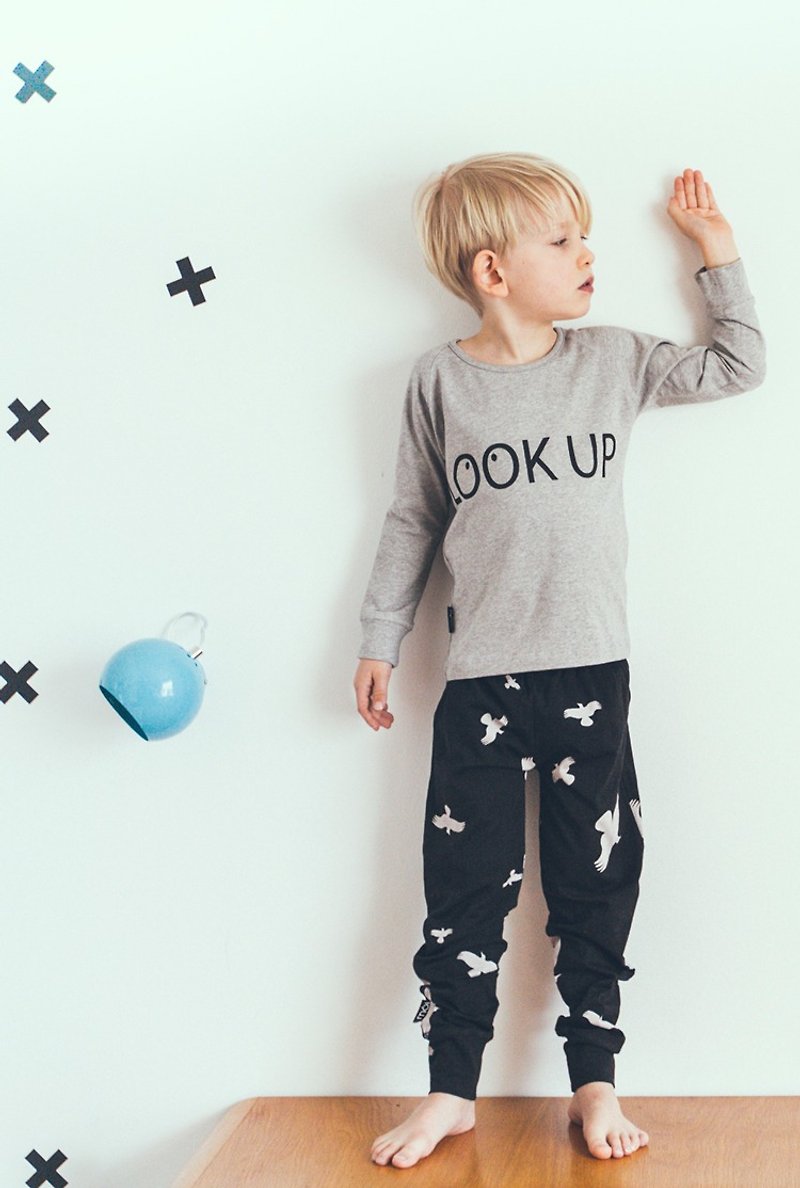 [Nordic children's clothing] Iceland organic cotton long-sleeved shirt 1 to 10 years old - Tops & T-Shirts - Cotton & Hemp Gray