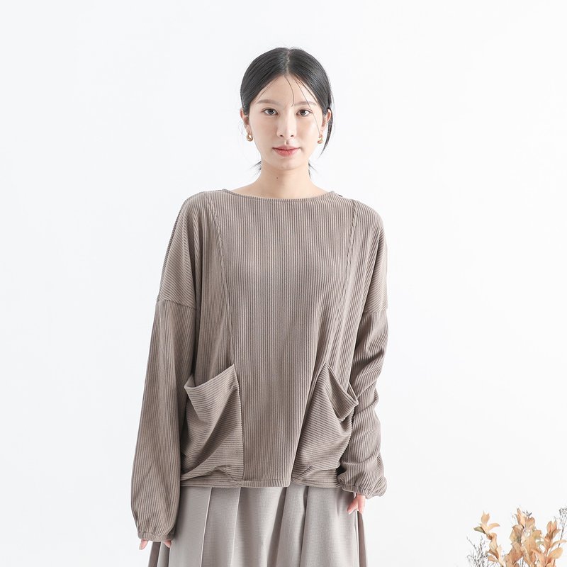 [Classic Original] Youran_Youran Big Pocket Brown - เสื้อผู้หญิง - เส้นใยสังเคราะห์ สีกากี