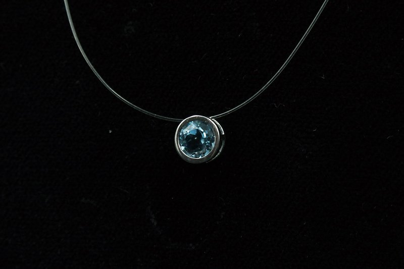 Crystal Necklaces Blue - Eye of the Ocean | Classic K Gold Blue Topaz Necklace (with 2 Necklaces)