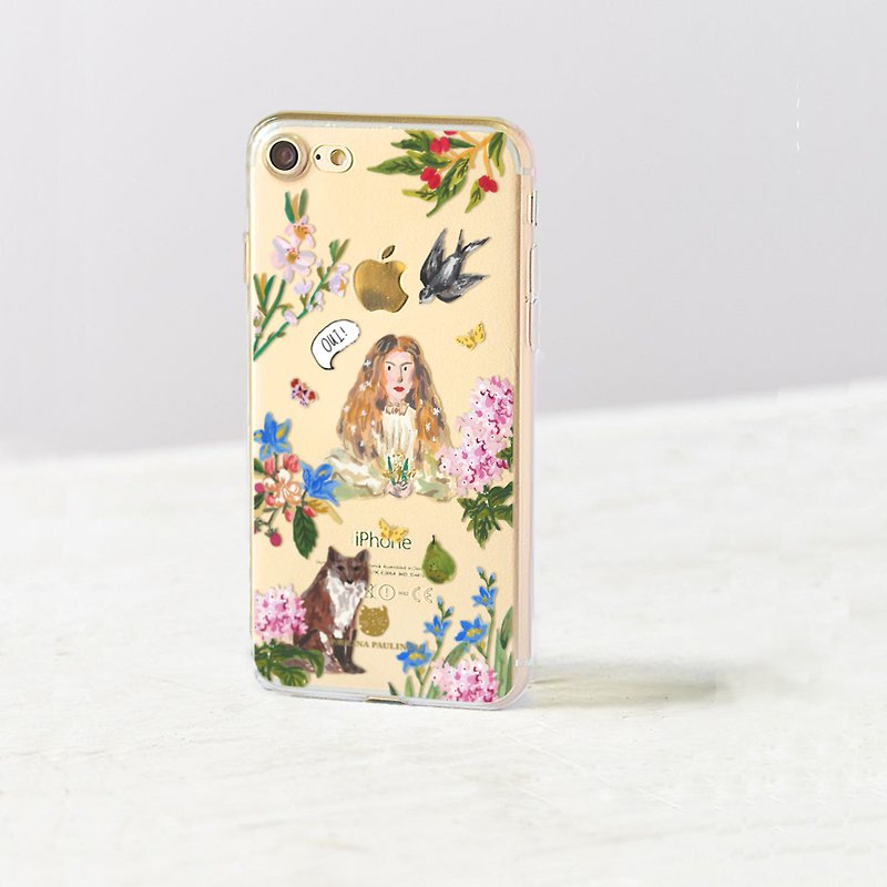 女の子の花の動物の電話ケース無料レタリングiPhoneXサムスンノート9 - スマホケース - プラスチック 多色