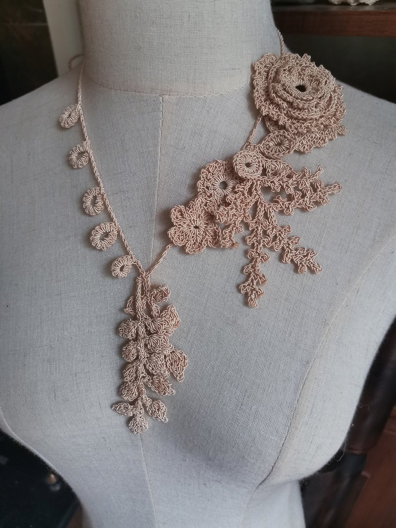 lace necklace - Necklaces - Cotton & Hemp White