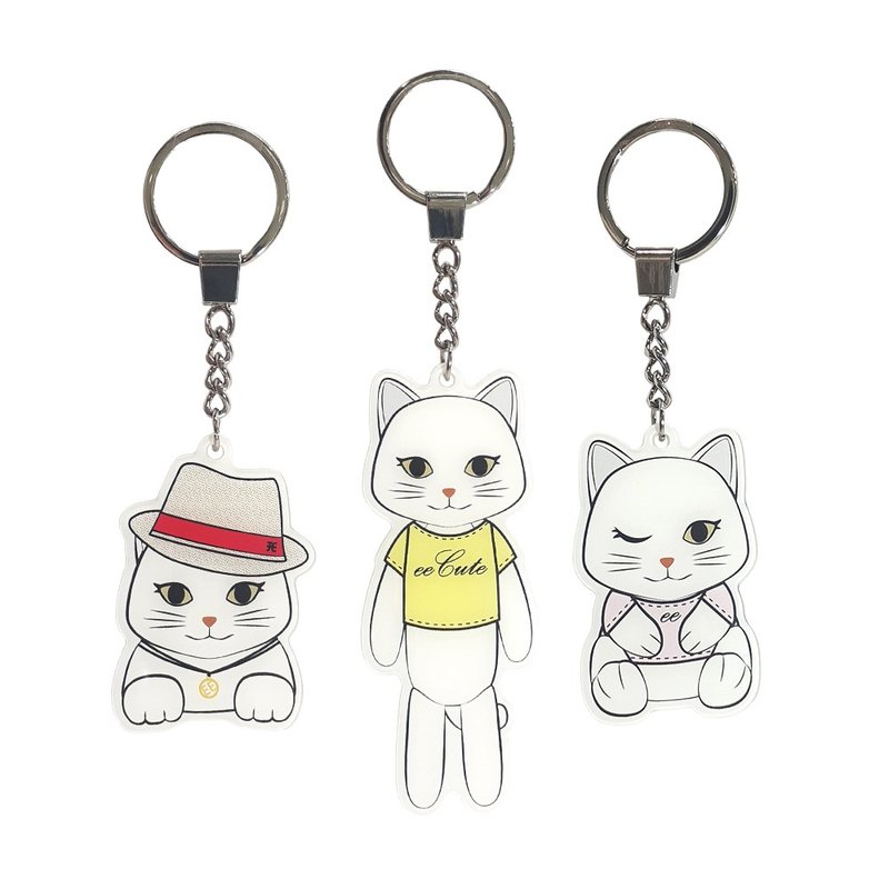 eeCute萌貓造型悠遊卡鑰匙圈 - 造型悠遊卡/交通卡 - 塑膠 多色
