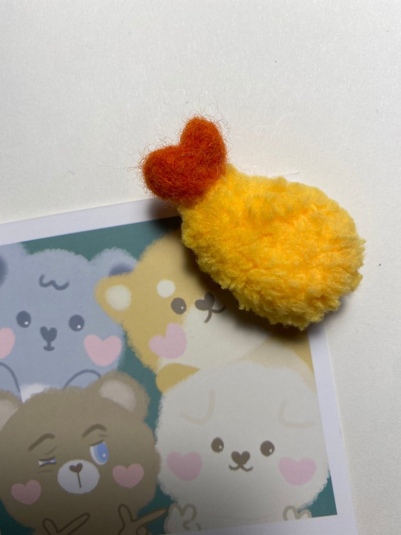 Fried Shrimp Needle Felting Magnet - แม็กเน็ต - วัสดุอื่นๆ สีส้ม