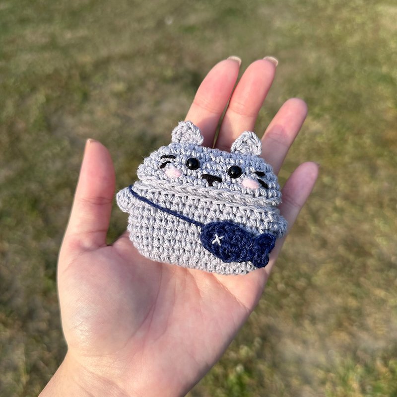 Cat Crochet Airpods Pro 1/ 2 / AirPods 3 case Handmade Kitten - ที่เก็บหูฟัง - ผ้าฝ้าย/ผ้าลินิน หลากหลายสี