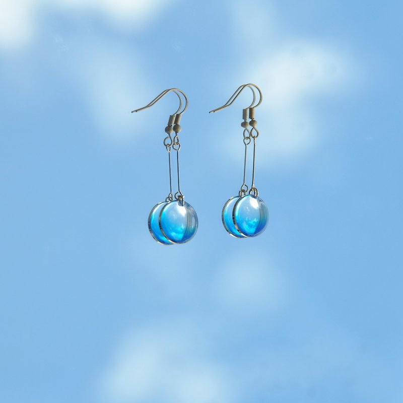 Sea - Earrings & Clip-ons - Resin Blue