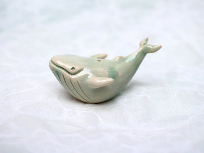 翅鯨　瓷偶　鯨魚　公仔 - 公仔/玩偶 - 瓷 綠色