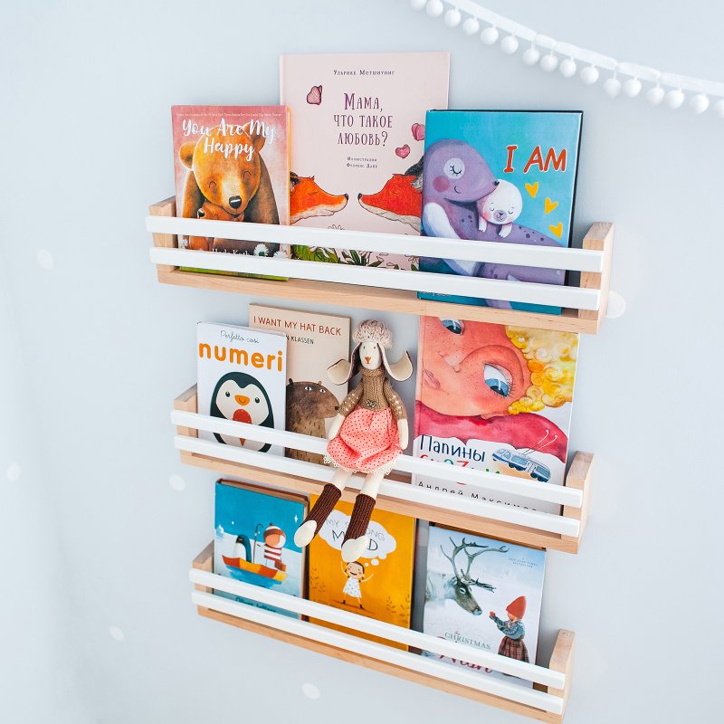 One Kids Book Wall Shelf, Floating Nursery Bookshelf, Shelf for Kids, Book Rack - 兒童家具 - 木頭 
