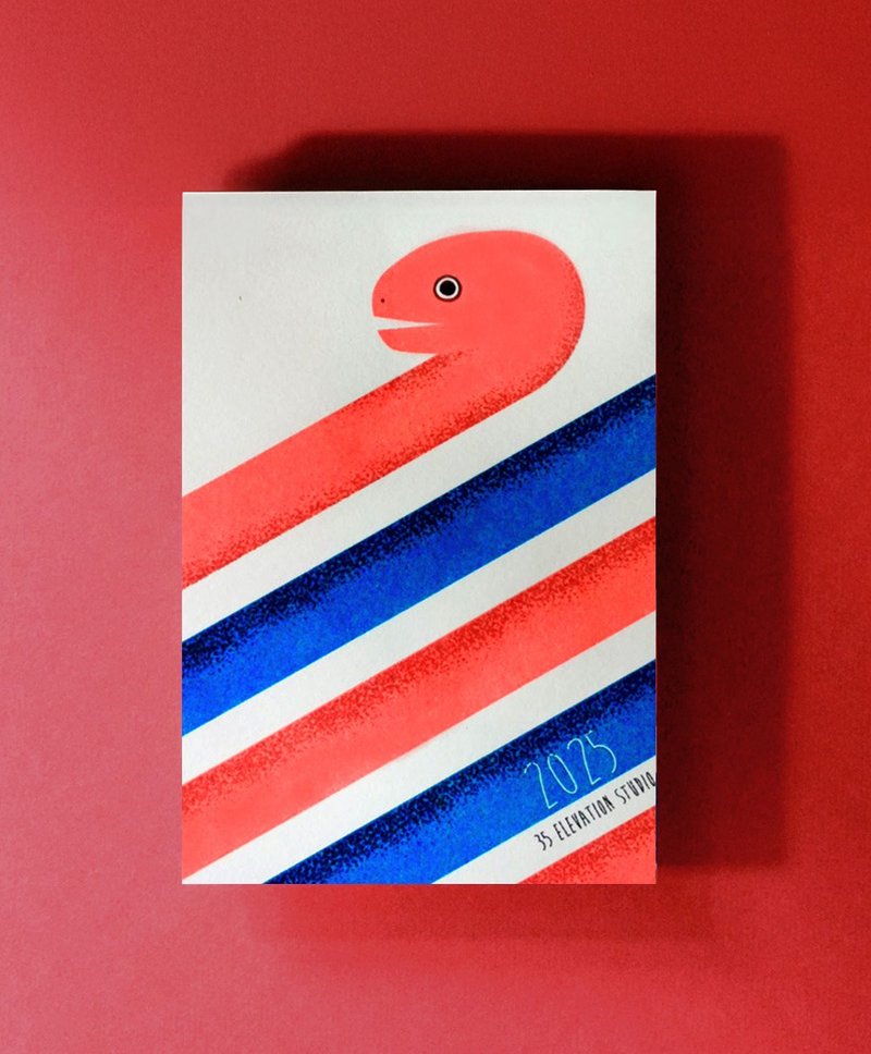 Year of the Snake postcard_fluorescent red/normal length - การ์ด/โปสการ์ด - กระดาษ สีแดง