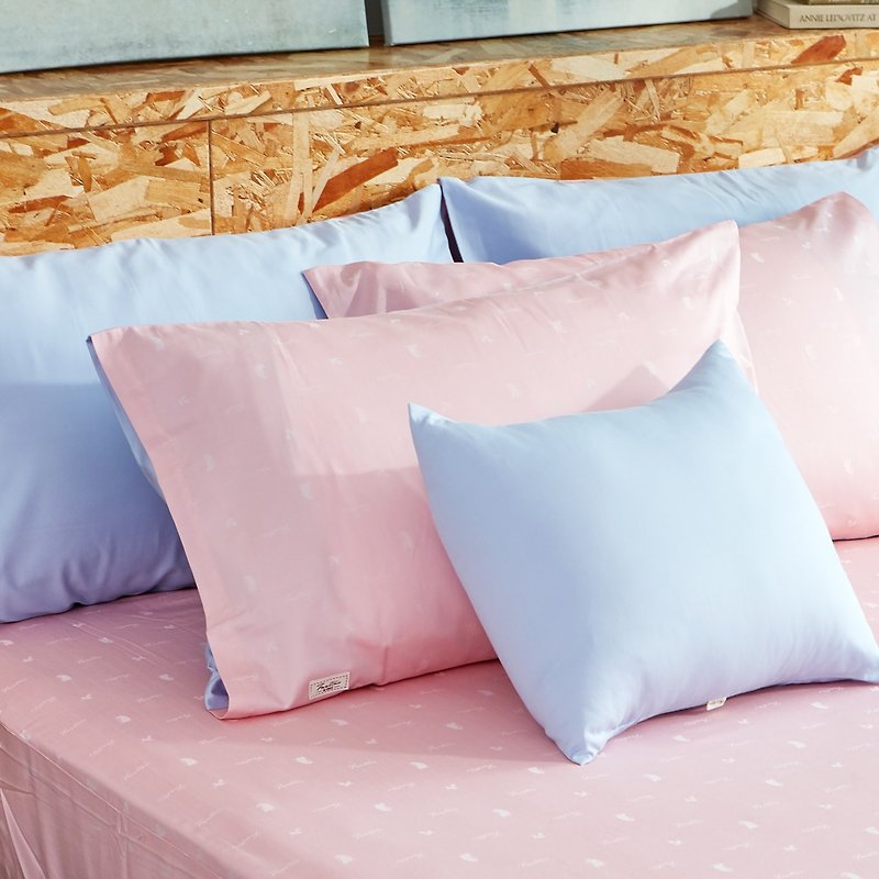 [Extremely skin-friendly] Collagen Tencel Cotton Hedgehog Jacquard Pillowcase - Cherry Blossom Powder (2pcs/set) - Bedding - Cotton & Hemp Pink