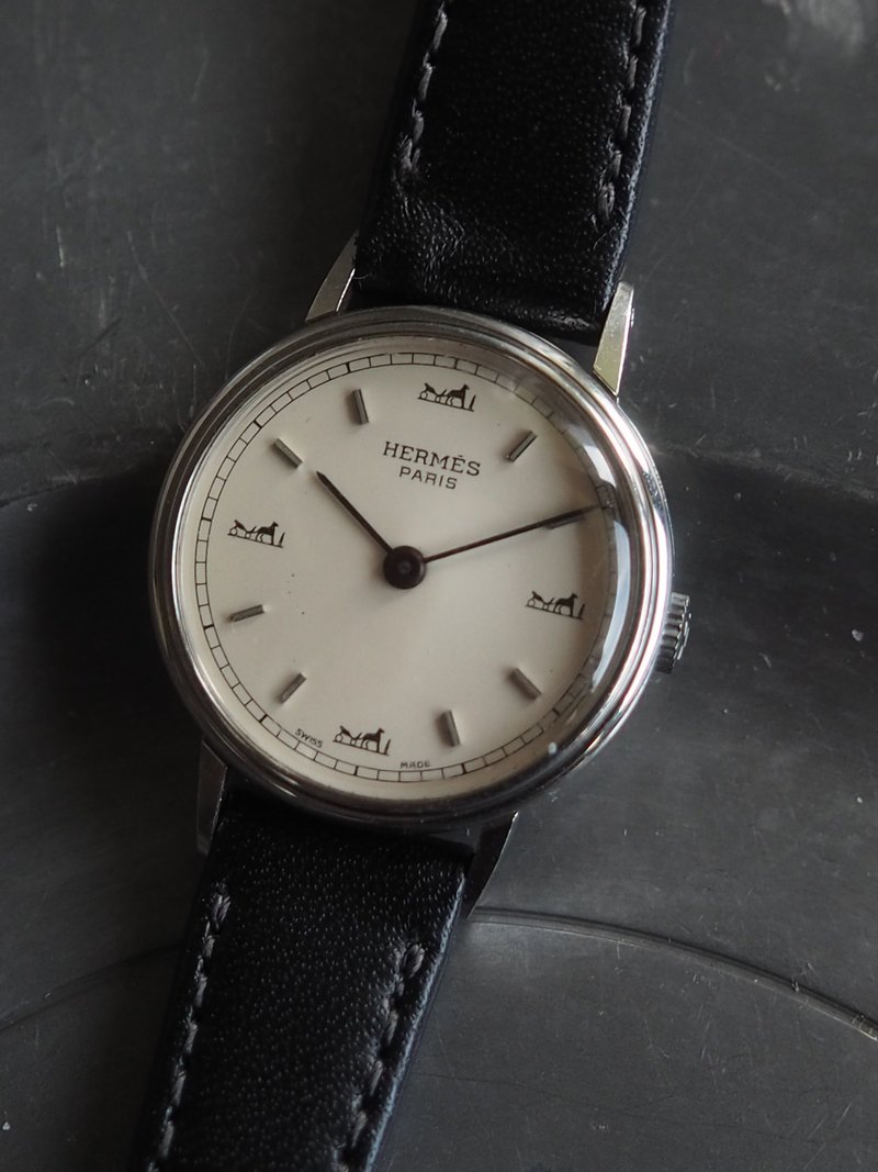 HERMÈS Vintage Hand-Wound Watch エルメス 馬車ロゴ 手巻き 腕時計 レディース ユニセックス ヴィンテージ - 男錶/中性錶 - 不鏽鋼 銀色