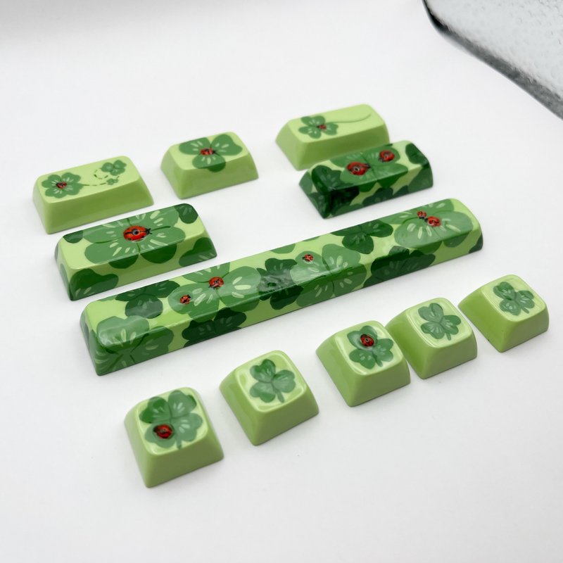 XDA keycap set Clover and ladybug 11 pcs. - 電腦配件 - 塑膠 綠色