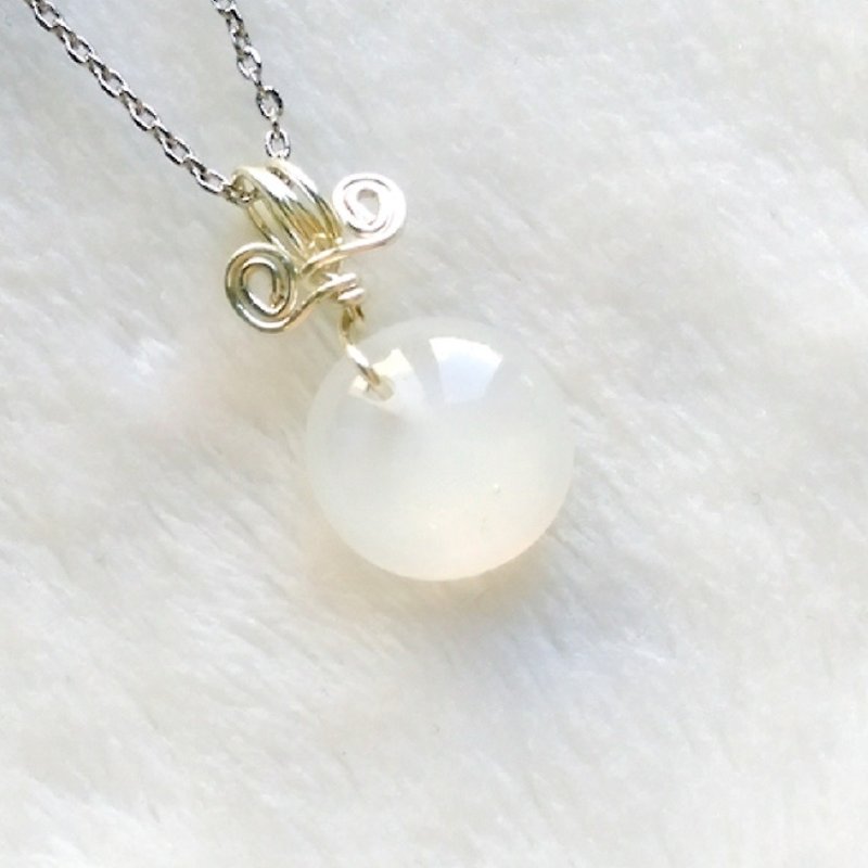 Sweetheart Candy Glass Necklace - Cloud White - สร้อยคอ - แก้ว ขาว