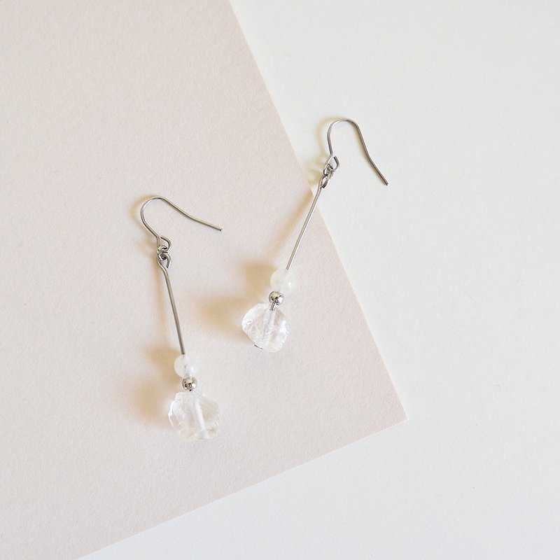 Condensed Love Natural Stone Earrings Gift - Earrings & Clip-ons - Crystal White