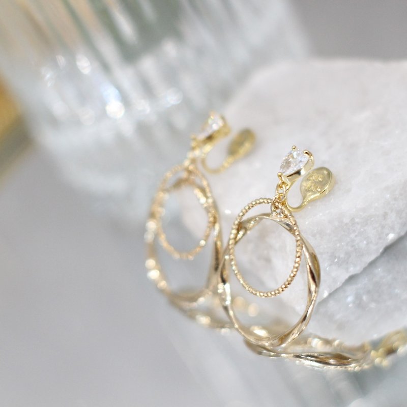 Liquid Gold Orbit | Liquid Gold Orbit - Earrings & Clip-ons - Copper & Brass Gold