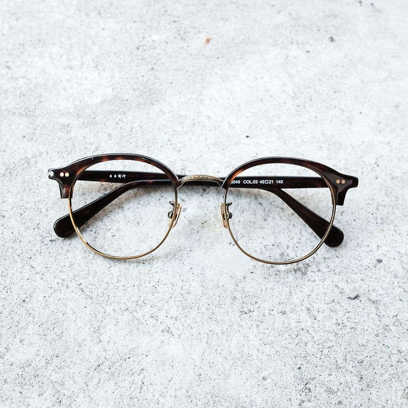 【目目商行】新款 韓國復古眉框 百搭框 玳瑁古銅 - 眼鏡/眼鏡框 - 其他材質 咖啡色
