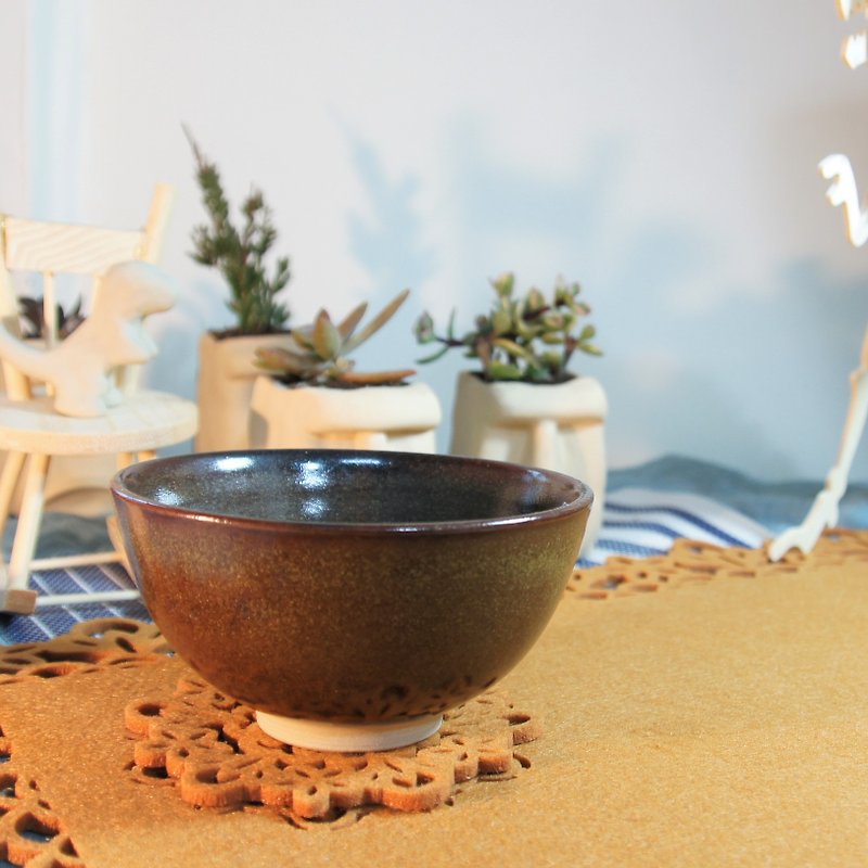 Tea bowl, tea bowl, rice bowl - capacity about 280ml - Bowls - Pottery Brown