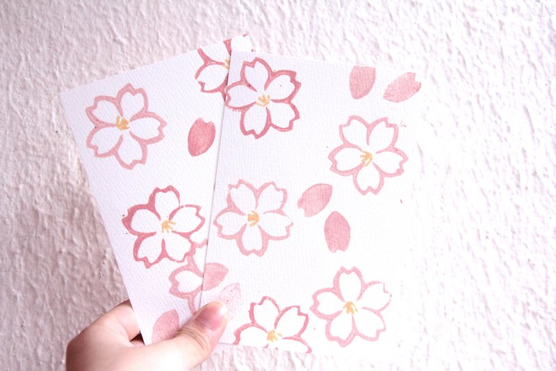 Cherry blossom print postcard - การ์ด/โปสการ์ด - กระดาษ สึชมพู
