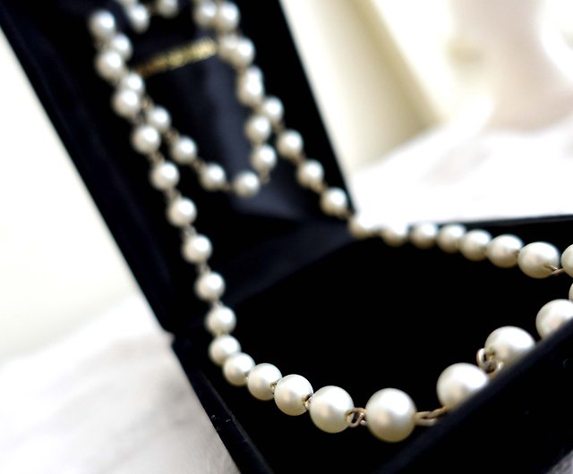 Vintage exquisite resin pearl necklace necklace Chanel style vintage  Wenqing Japanese second-hand medieval jewelry - Shop Mr.Travel Genius  Antique shop Necklaces - Pinkoi