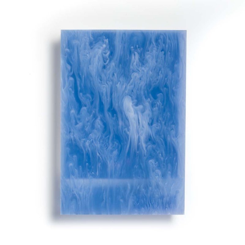 アクリル板 / アート / 水色 乳半 / マーブル/3mm / ポストカードサイズ - パーツ/クラフト道具 - アクリル ブルー