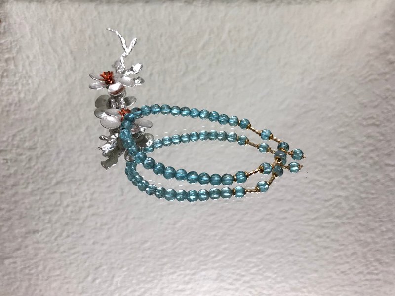 快速出貨   淺藍 藍磷輝石手鍊 14k包金配件 - 手鍊/手環 - 水晶 藍色