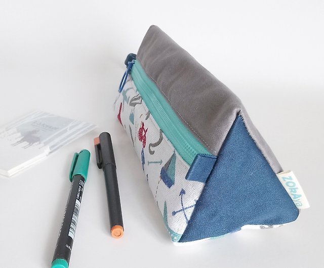 Hand-made warm soft micro-triangular pencil case-hand-painted style printed  cloth Rifle Paper Co./Limited - Shop howslife Pencil Cases - Pinkoi