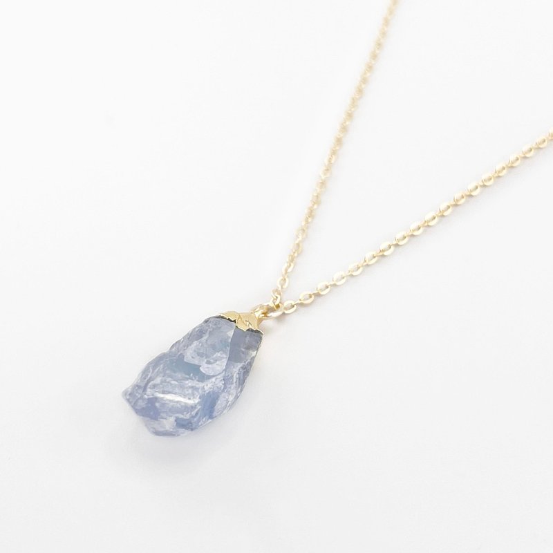 [Original crystal braided necklace] Peace blue crystal gold - สร้อยคอ - คริสตัล สีน้ำเงิน