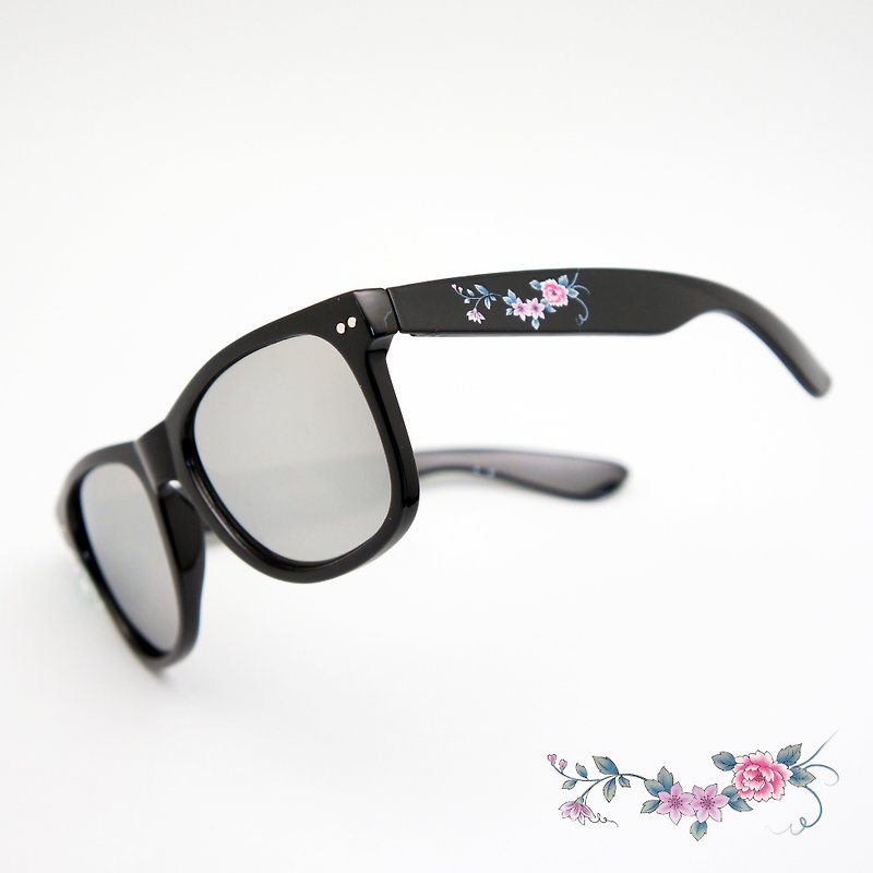 BLR 太陽眼鏡 立體浮雕 藤蔓花 - 眼鏡/眼鏡框 - 塑膠 黑色