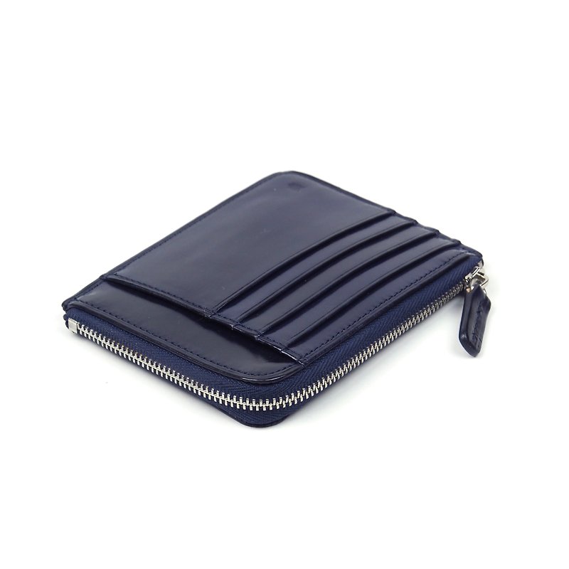 Card zip purse /Indigo BLUE - 銀包 - 真皮 藍色