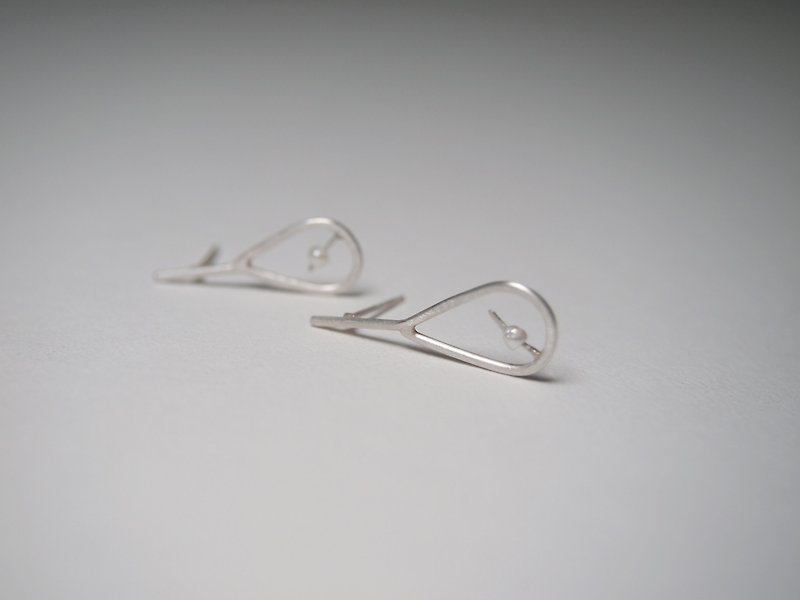 【客製化禮物】Line 系列 #a154 米粒小珍珠耳環 - 耳環/耳夾 - 銀 白色