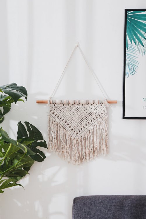 Indigo Art 波西米亞風格手工編織客廳裝飾佈置掛毯 掛旗 壁掛 Macrame