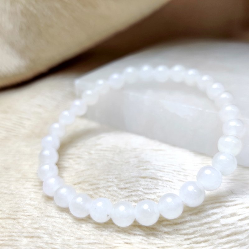 [Customized Products] Hotan White Jade and Hotan Jade 6-10mm Bracelet Natural Suet Fat - Bracelets - Jade 