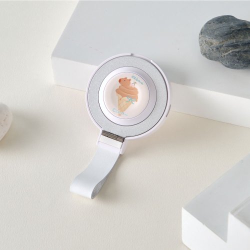 TOYSELECT 查高插畫水豚冰淇淋15W二合一磁吸支架無線充電器(手機+Watch)