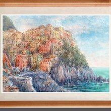 水彩画 横浜みなとみらい夜景3 - ショップ 松下勝明 ポスター