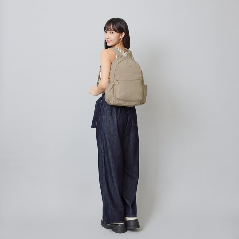 後背包-沐晨壓紋防潑水後背包-6608-16-多色任選 - 後背包/背包/書包 - 尼龍 卡其色